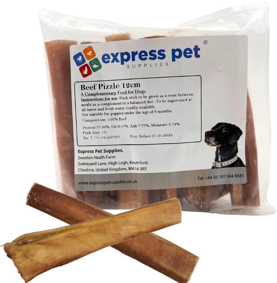 Express Pet Supplies 10x12cm Thick Bulls Pizzles Dog Treat Chew