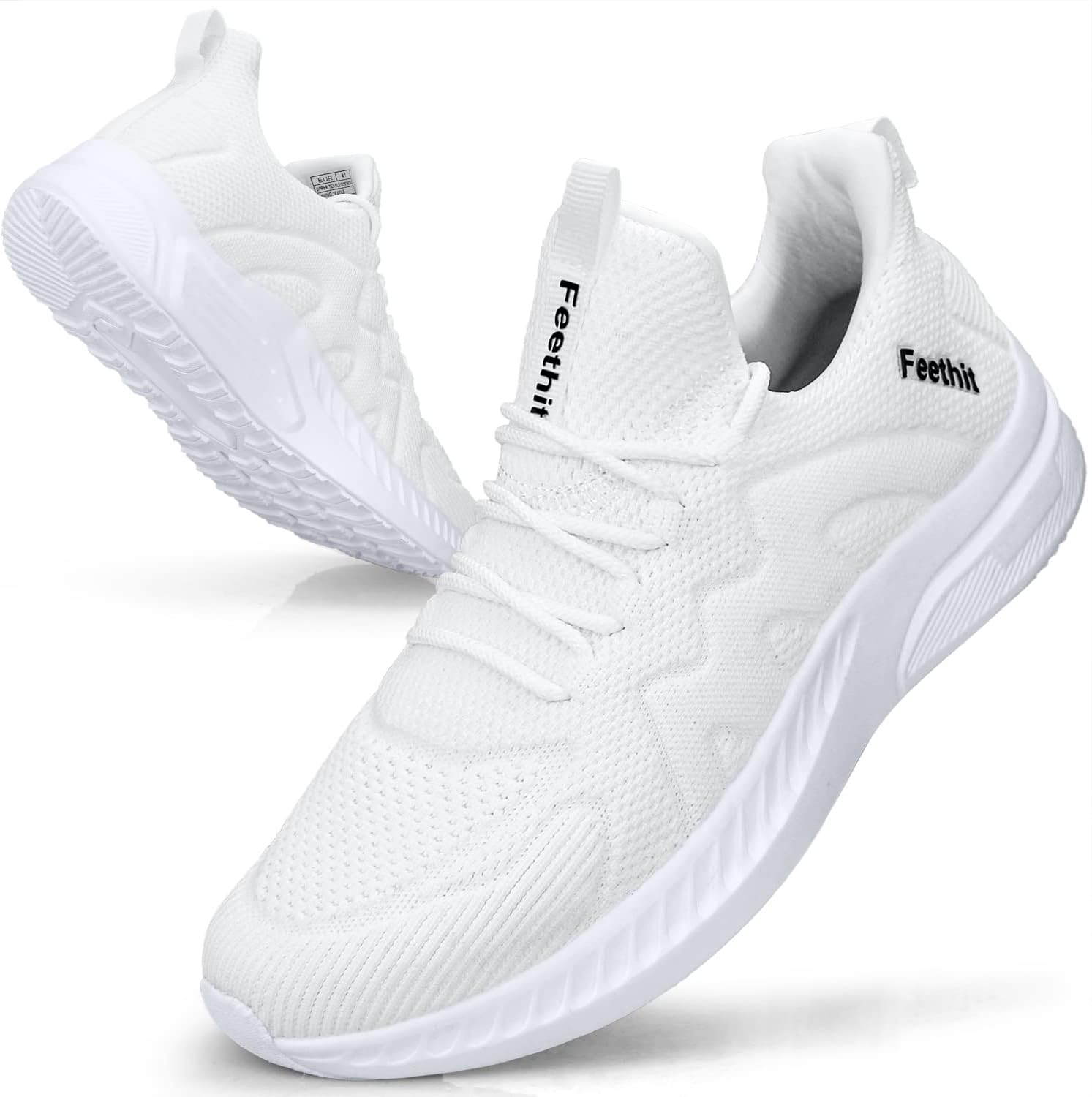 Feethit Mens Non Slip Walking Sneakers Lightweight Breathable Slip on Running Shoes Athletic Gym Tennis Shoes for Men