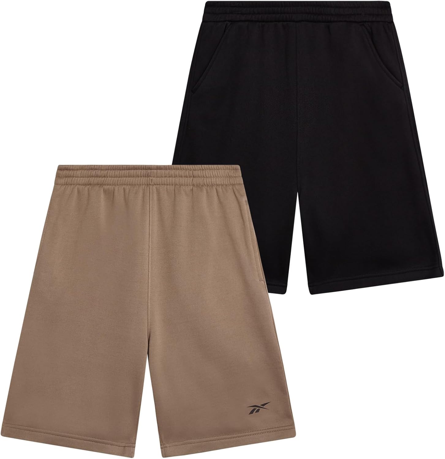 Reebok Boys Athletic Shorts - 2 Pack Performance Quick Dry Pull On French Terry Boys Shorts with Pockets for Basketball Gym
