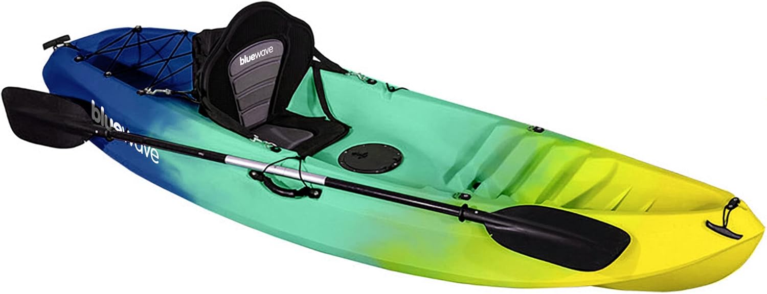 Bluewave Discovery Reef Sit On Top Touring Kayak – Stable & Manoeuvrable – Deluxe Seat & Paddle Package