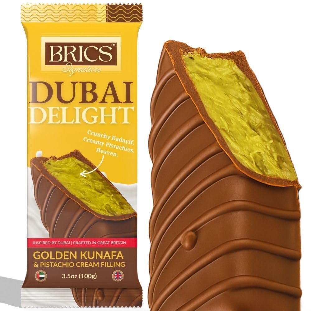 Brics Viral Dubai Chocolate Bar Pistachio, Loaded With Crunchy Roasted Kataifi Knafeh and Italian Pistachio Cream
