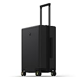 LEVEL8 Carry on Luggage Airline Approved, Small Carry on Suitcases with Wheels, Lightweight Hardside Luminous Textured Small Luggage with Spinner Wheels, Tsa Approved, 18-Inch Carry-On,Black