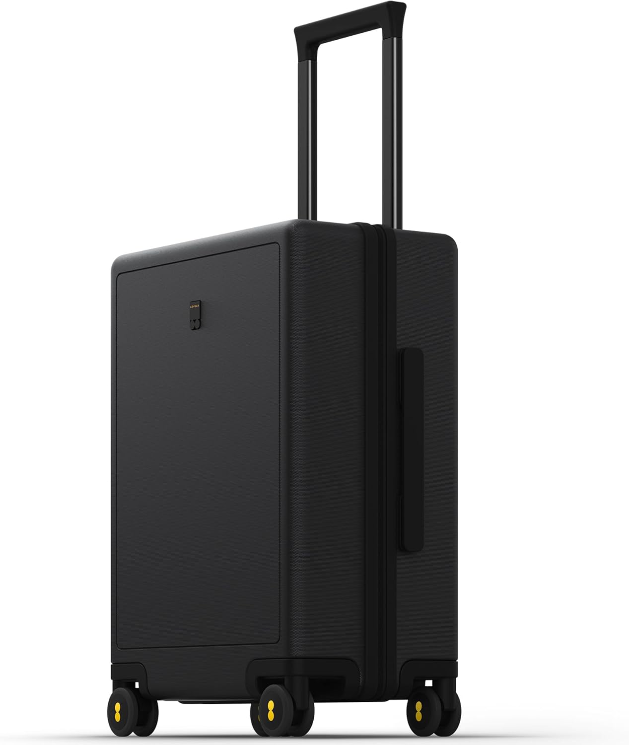 LEVEL8 Carry on Luggage Airline Approved, Small Carry on Suitcases with Wheels, Lightweight Hardside Luminous Textured Small Luggage with Spinner Wheels, Tsa Approved, 18-Inch Carry-On,Black