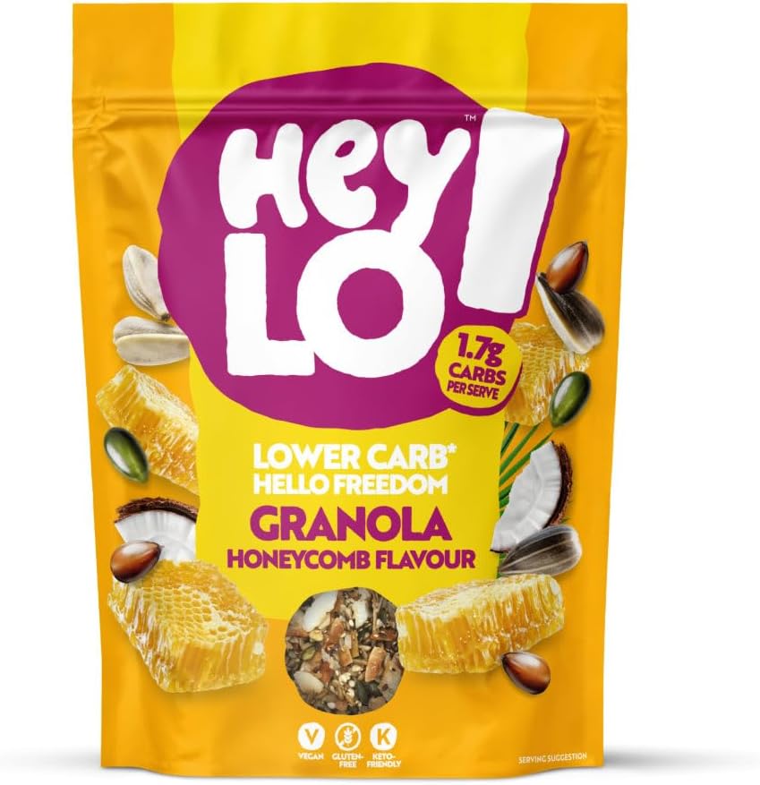 Heylo Keto Breakfast Honeycomb Crunch Granola -360G - ONLY 1.7 Gram Carb per Serving - Low Carb Keto Cereal. (360g, Honeycomb)