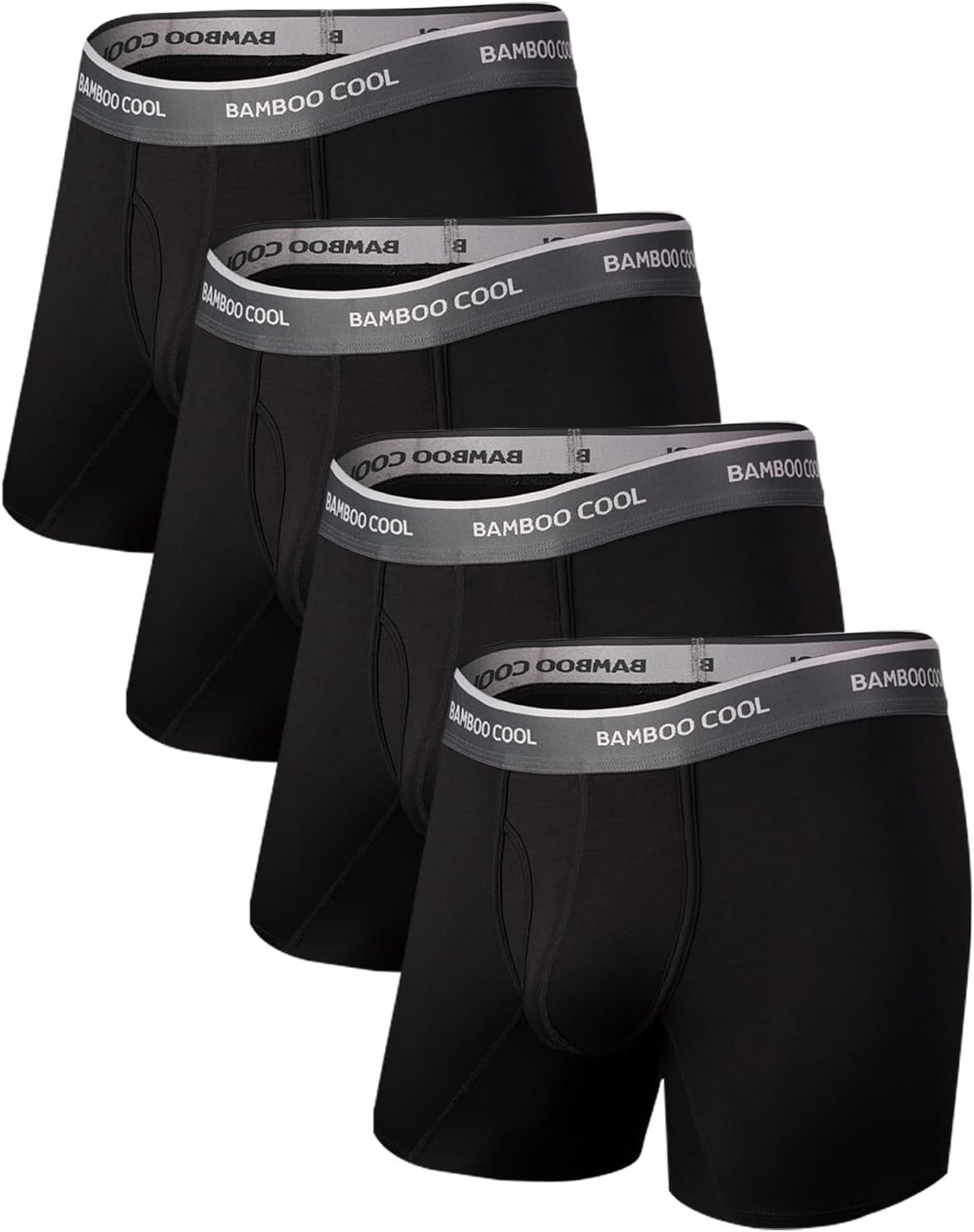 BAMBOO COOL Men's Underwear Boxer Briefs Soft Breathable Underwear (4 or 7 Pack)