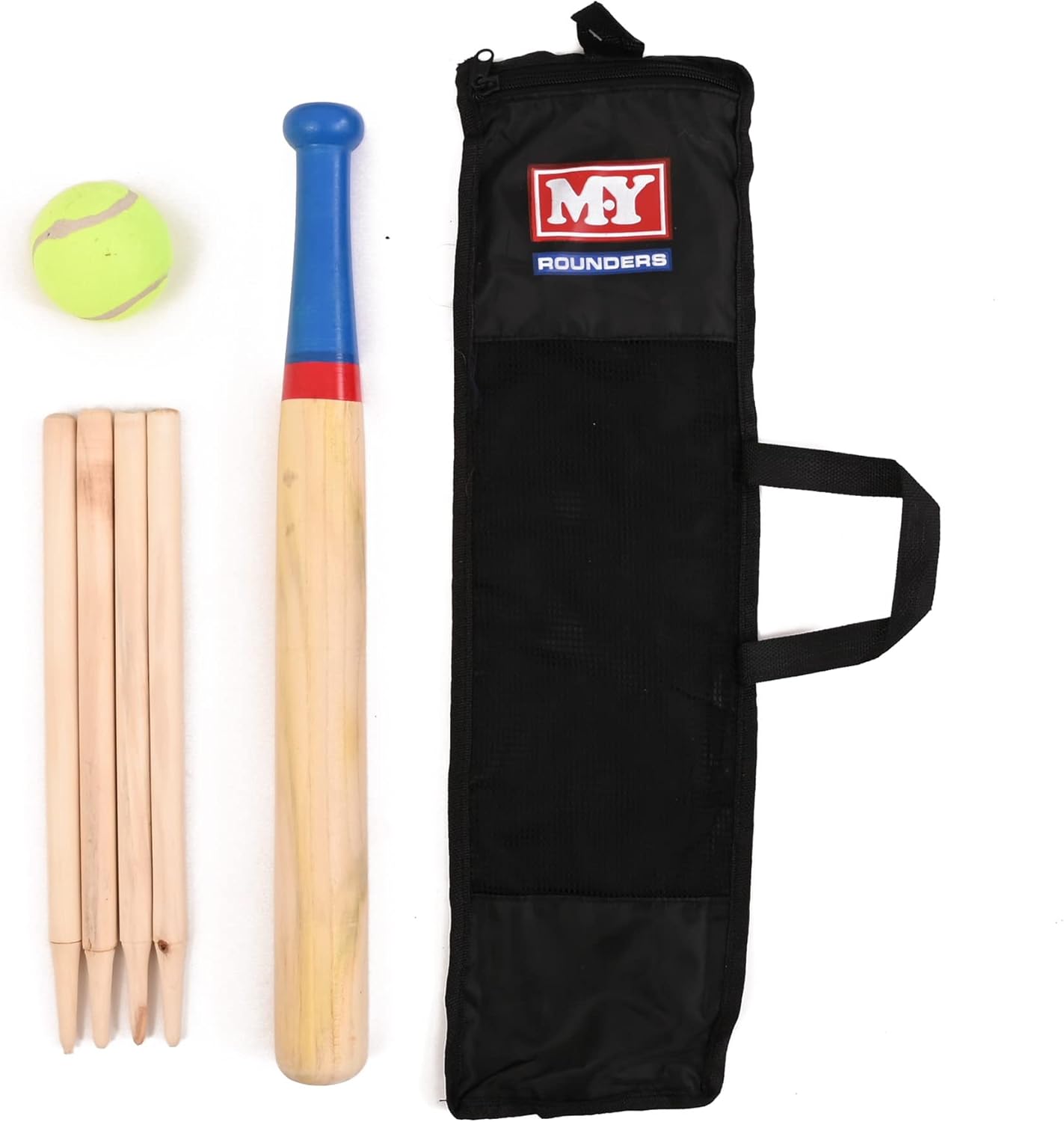 M.Y Deluxe 6 Piece Wooden Rounders Set & Carry Bag Outdoor Games