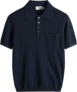 VATPAVE Mens Knit Polo Shirts Casual Short Sleeve Classic Ribbed Golf Shirt