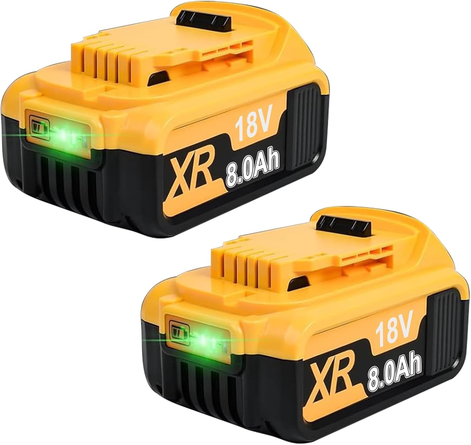 2 Pack 8.0Ah DCB182 Replacement for Dewalt 18V Battery, Compatible with Dewalt Batteries DCB200 DCB184 DCB101 DCB107 DCB112 DCB105 DCB115 DCB203 with LED Indicator