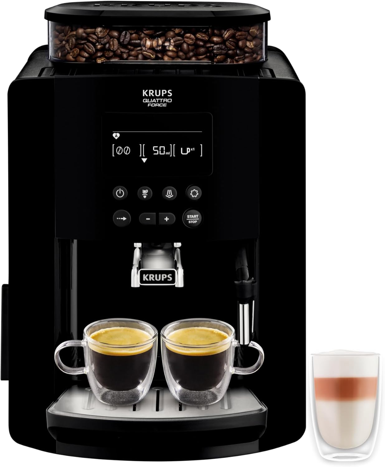 KRUPS Arabica Digital, Automatic Bean to Cup Coffee Machine, Espresso and Cappuccino Maker, EA817040, 1.7 liters, Black