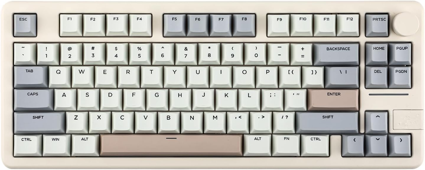 EPOMAKER Galaxy70 Wireless Gaming Keyboard, 75% Aluminium Mechanical Keyboard, Bluetooth 5.0/2.4GHz/USB-C Wired, Programmable, Hot Swappable, for PC/Mac/Office/Gaming (White, Petal Switch)