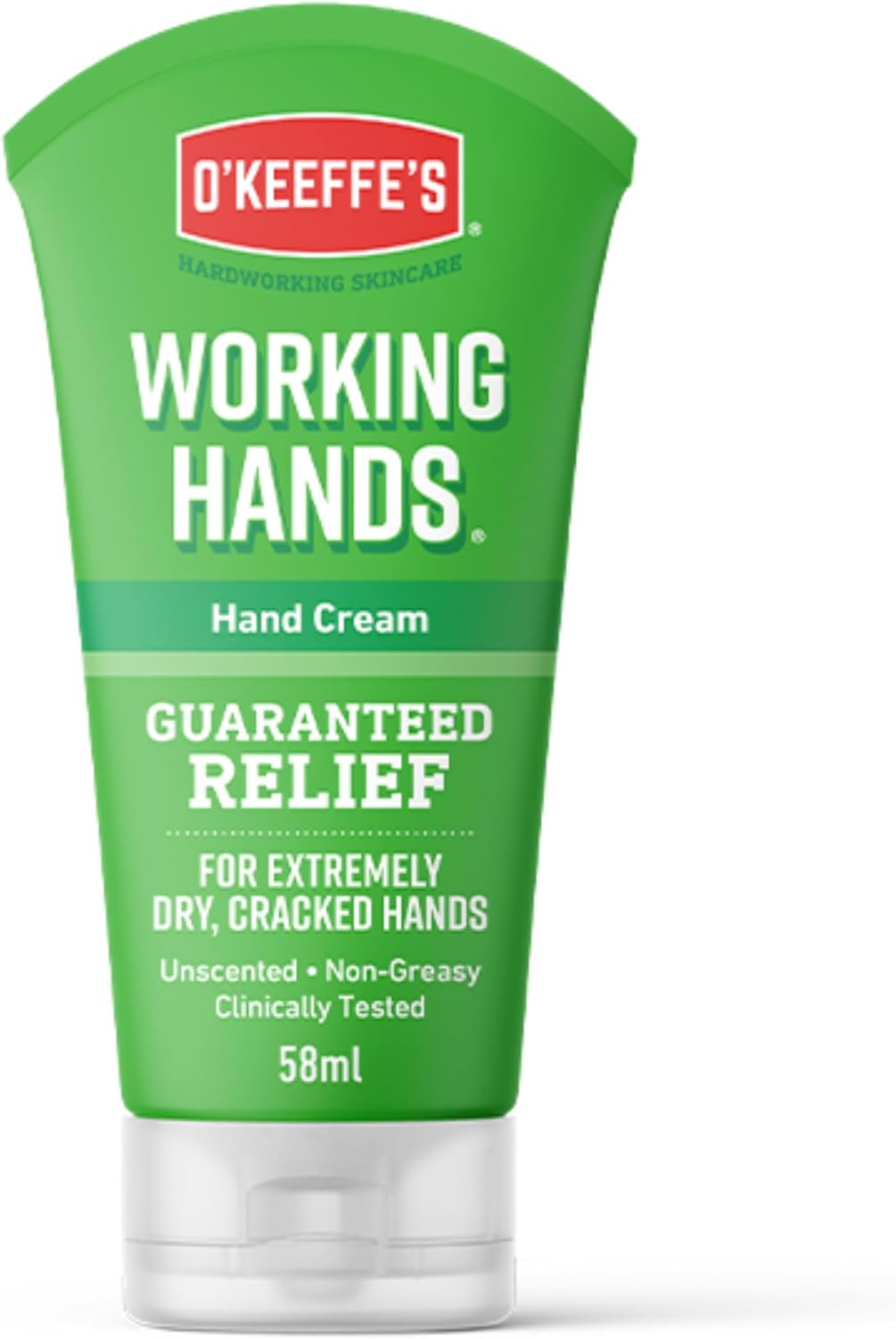 O'Keeffe's Working Hands, 58ml Tube - Hand Cream for Extremely Dry, Cracked Hands | Instantly Boosts Moisture Levels, Creates a Protective Layer & Prevents Moisture Loss