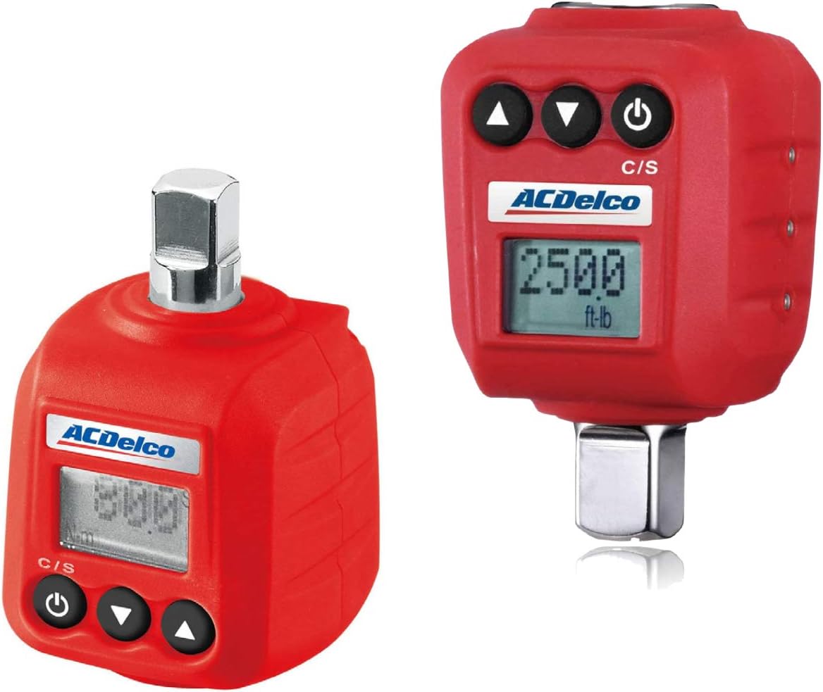 ACDelco Tools ARM602-34A Heavy Duty Digital Torque Adapter Combo Kit with Buzzer and LED Flash Notification – ISO 6789 Standards with Certificate of Calibration, 3/8'', 1/2''
