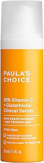 Paula’s Choice 25% Vitamin C Serum with Glutathione & Antioxidants, Improves Discoloration, Uneven Tone & Firms, Fragrance-Free & Paraben-Free, 1 Fl Oz
