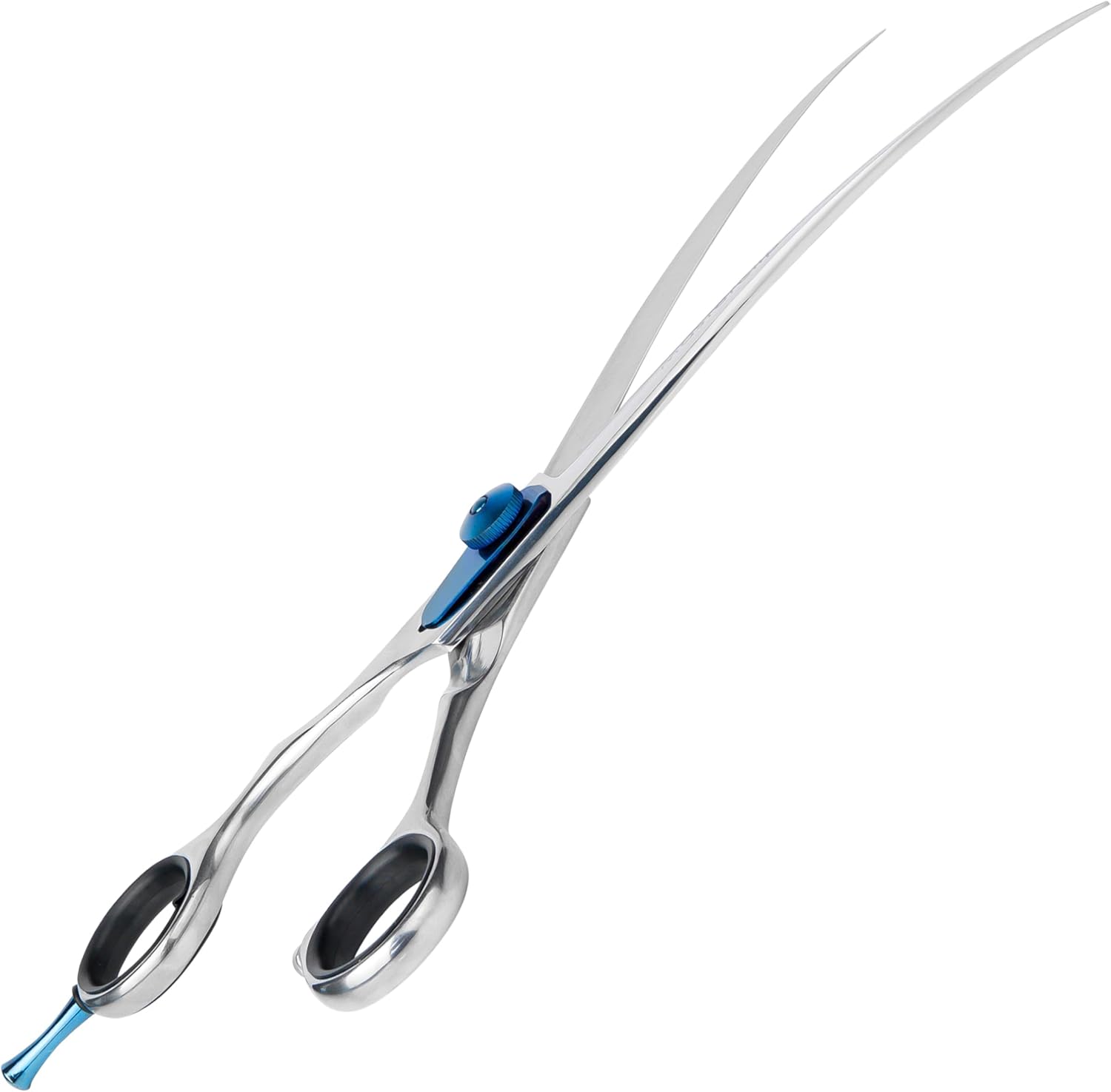 Masterclip 7.5” Essentials Curved Scissors – Professional High Grade Stainless Steel Easy Grip Dog Grooming Scissors – Ideal for Shaping Around Natural Curves (Left Handed)