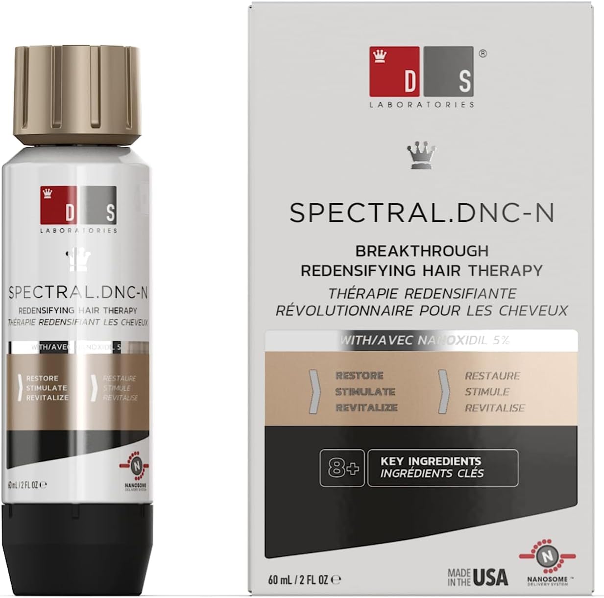Spectral.DNC-N Leave In Serum to Support Hair Growth by DS Laboratories - Minoxidil Alternative for Men and Women, Experience Fuller, Thicker Hair, Water Based Formula (60ml)