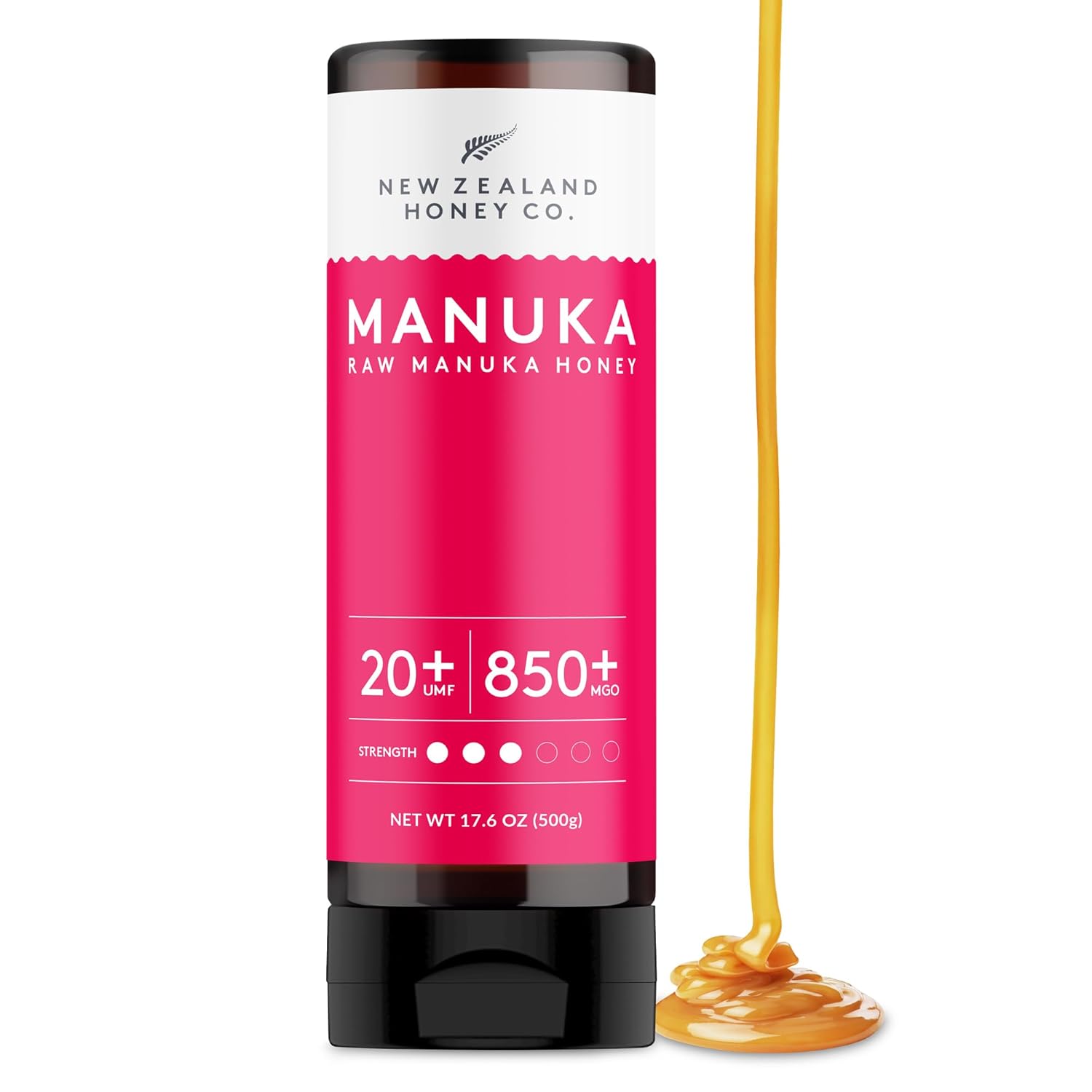 New Zealand Honey Co. Pure Manuka Honey UMF 20+ Squeezy | 500g | 17.6oz | Squeezable UMF Manuka Honey