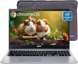 acer 2023 Newest Chromebook 315 Laptop, 15.6" HD Display, Intel Celeron N4020(Up to 2.8GHz), 4GB RAM, 64GB eMMC, Intel UHD Graphics, 12.5H Long Battery, WiFi, Bluetooth, Chrome OS