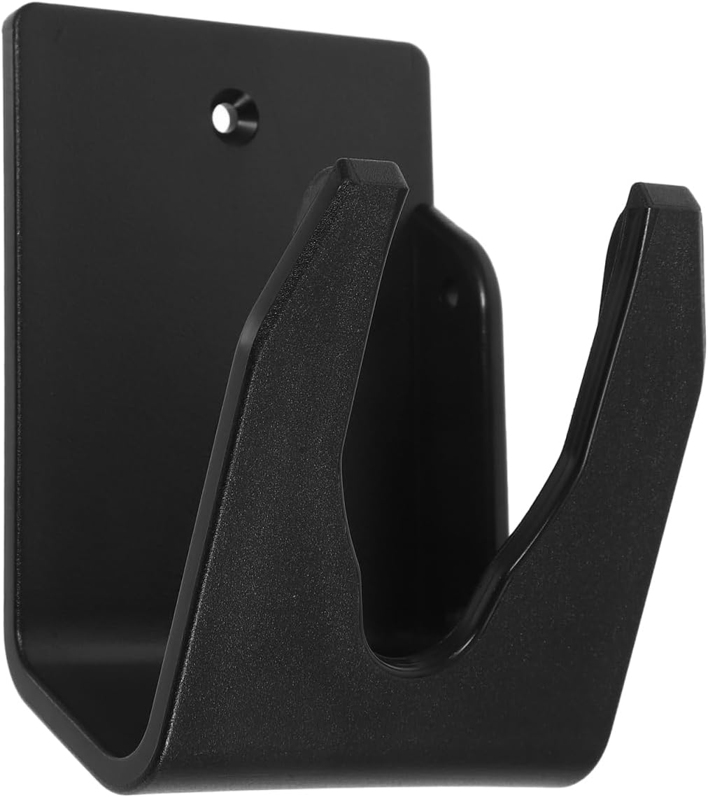 Tofficu Universal Barcode Scanner Holder, 360° Rotatable Desk Mount Bracket, Wall or Flat Installation, Black Plastic, Easy Setup for Home Use