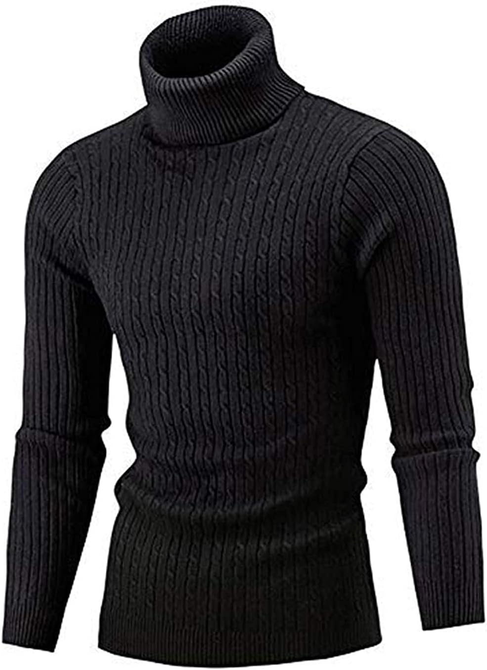 Belovecol Men's Turtleneck Jumpers High Roll Neck Sweater Ribbed Slim Fit Warm Turtleneck Pullover Sweater