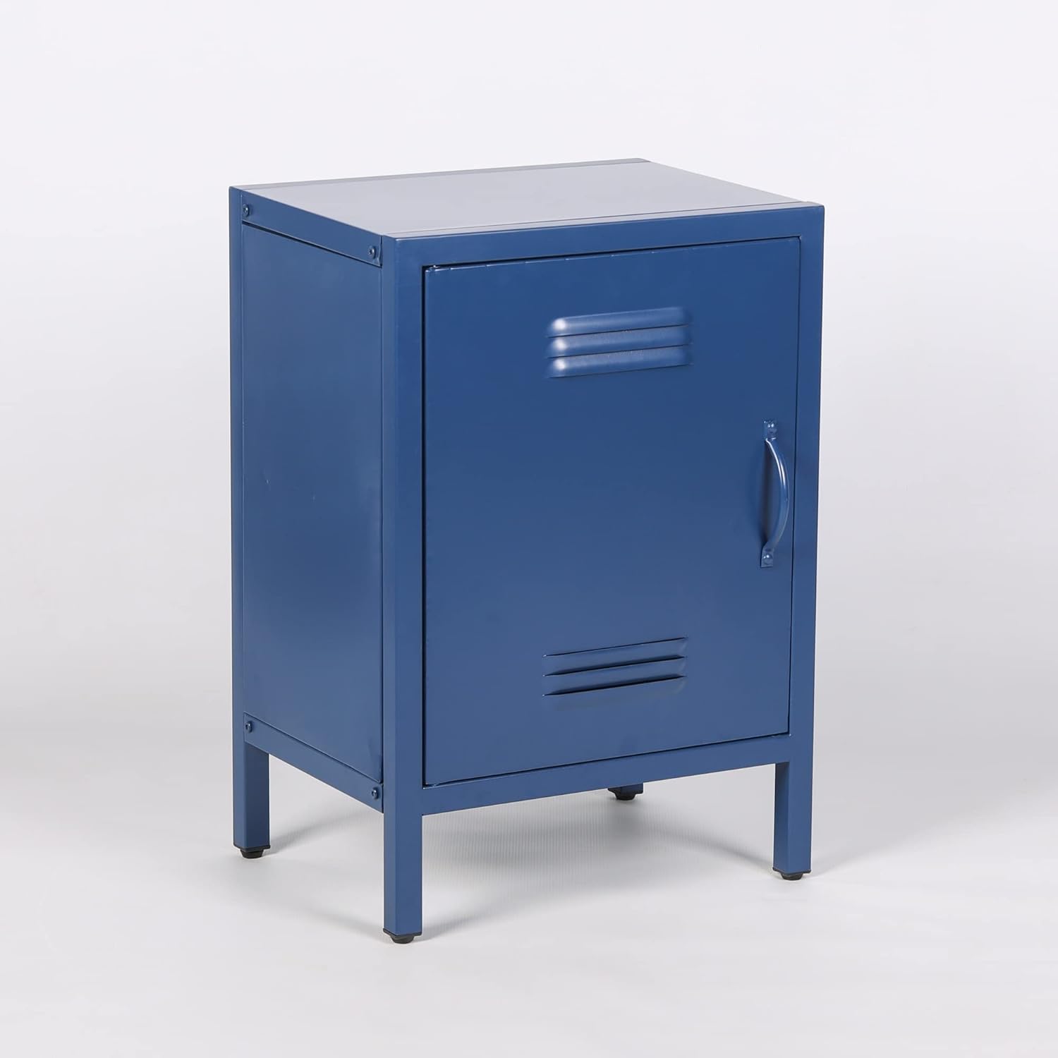 Maison Retro Industrial Metal Locker Storage Bedside Cabinet Side Table Cupboard (Blue)