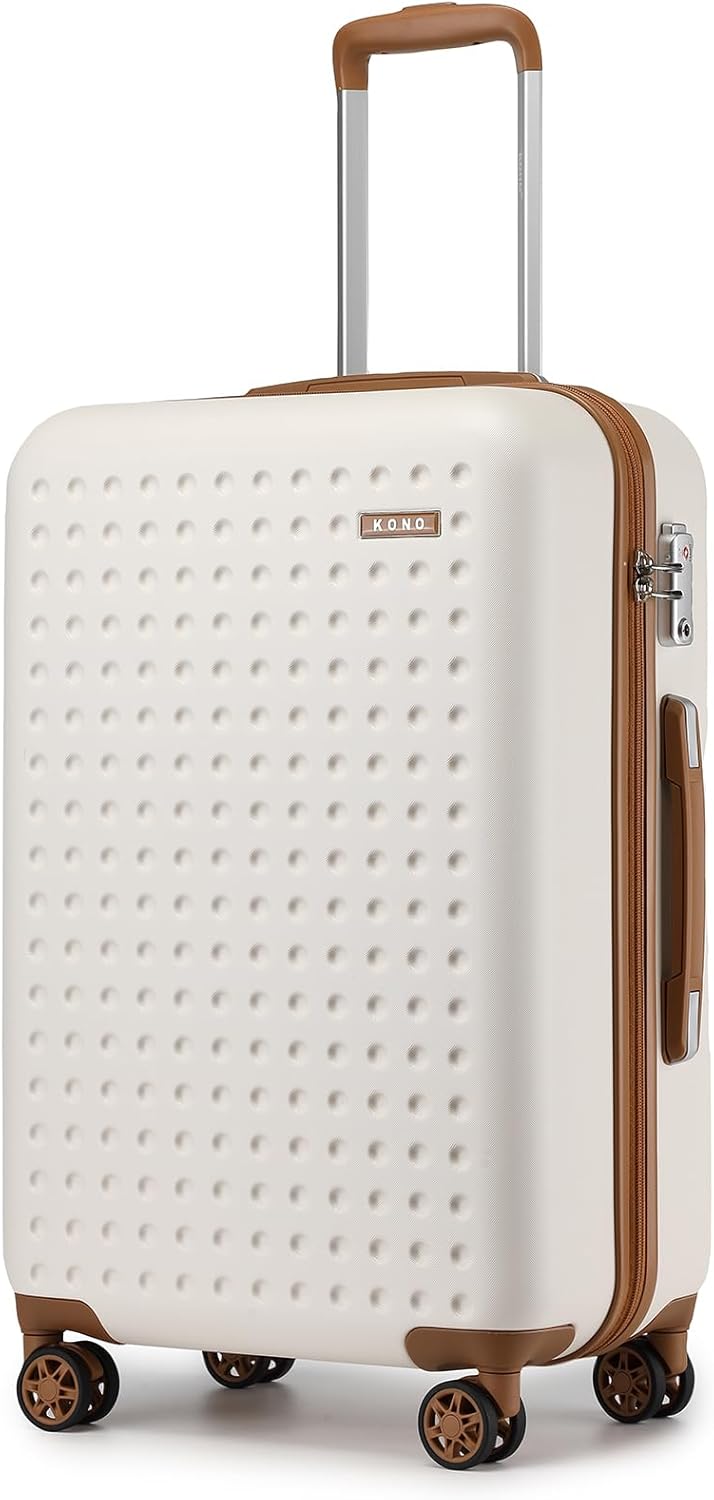 Kono Medium Suitcase 4 Wheels Durable ABS Hard Shell 24" Medium Luggage Suitcases Check in Hold Luggage with TSA Lock