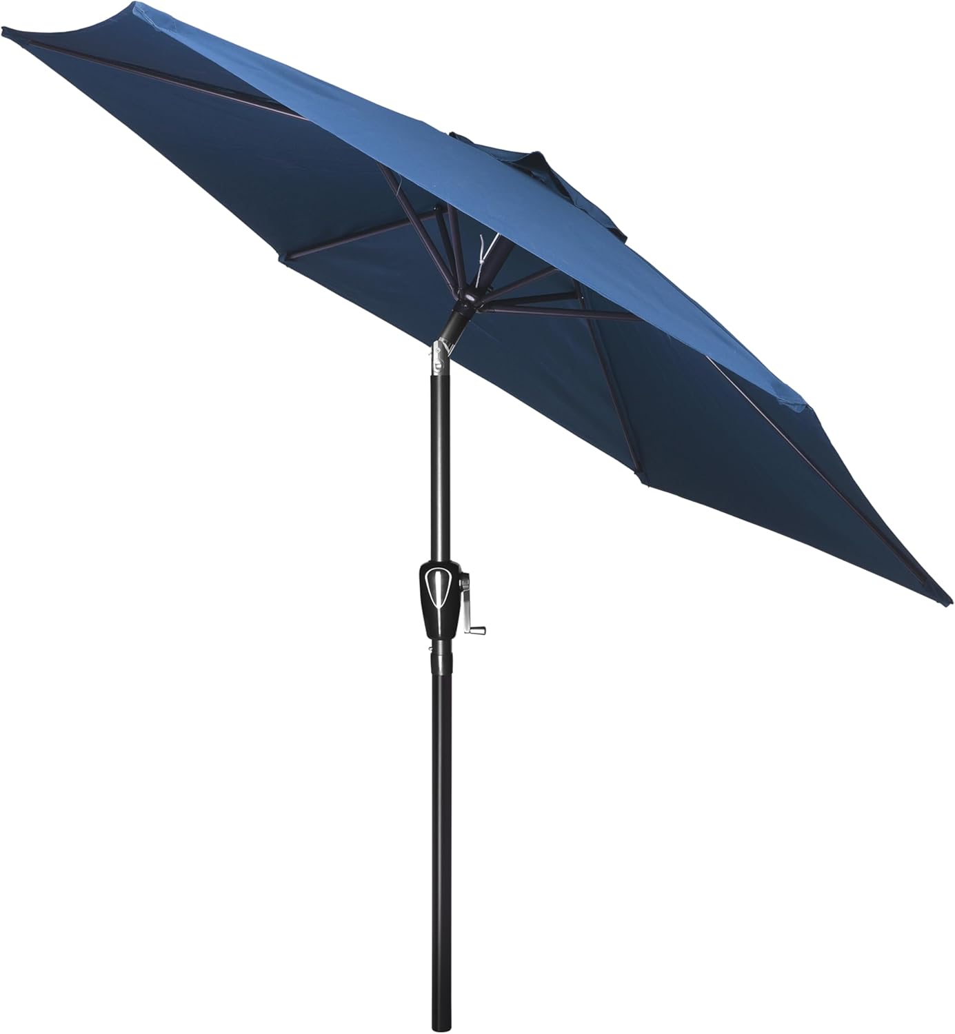 HealSmart 7.5ft Patio Umbrella with Push Button Tilt/Crank, Outdoor Table Market Yard Umbrella, 6 Sturdy Ribs for Garden, Deck, Backyard, Pool
