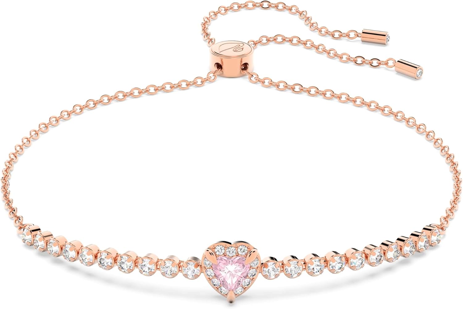 Swarovski One bracelet, Heart, Pink, Rose gold-tone plated