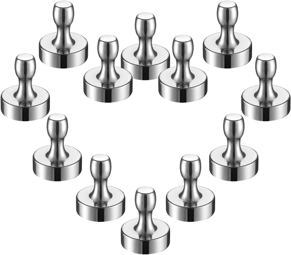 BTLIN Fridge Magnets Extra Strong, Large Heavy Duty Magnetic Push Pins for Kitchen Refrigerator Metal Board Whiteboard Noticeboard Office 12Pack (15x18mm)