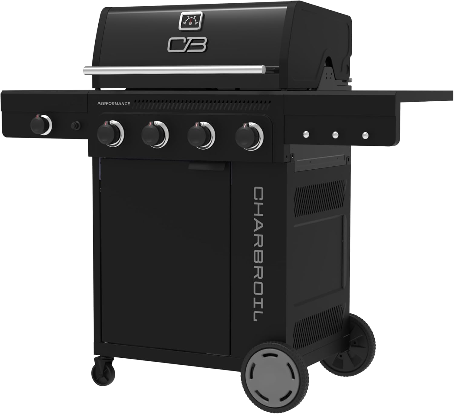 Charbroil Performance Series 4-Burner Gas Grill Cabinet with Side Burner, Black - 463253925