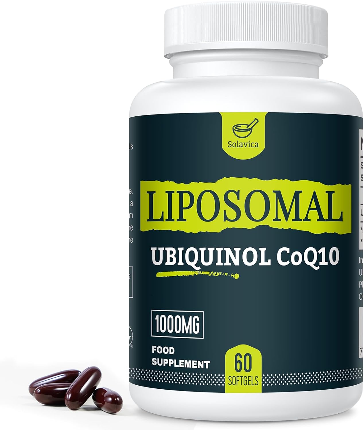 Liposomal Ubiquinol Vegan CoQ10 1000 mg, The Active Form of CoQ10, User-Friendly Formula, Easy to Absorb, Designed for Various Lifestyles, 60 Softgels, Pack of 1