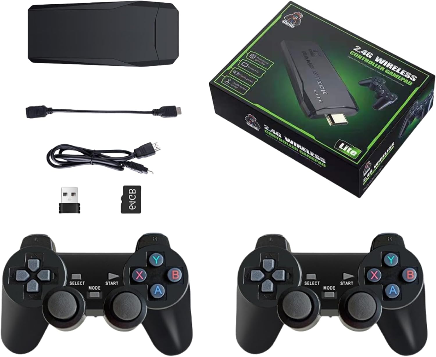 Handheld Retro Games Console & Game Stick, 20000+ Classical Games, 2.4G Wireless Gamepads, 4K Plug & Play for TV HDMI Output, Gift for Boys and Adults