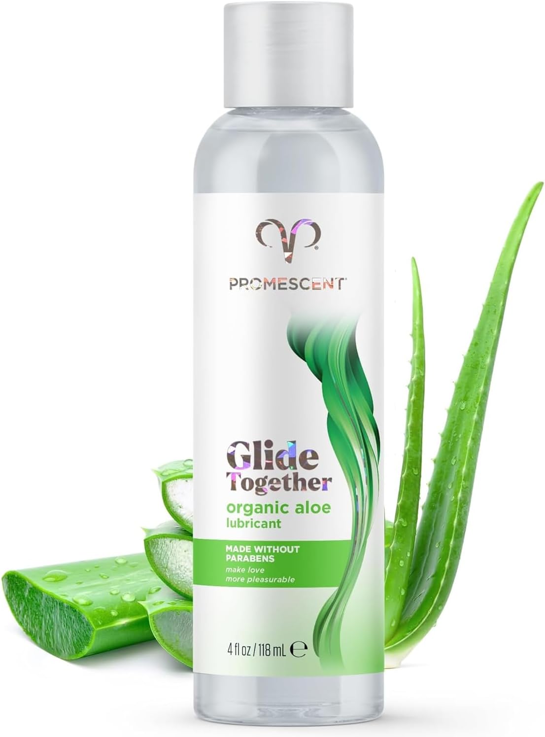 Promescent Organic Lube with Natural Ingredients, Premium Personal Lubricant for Couples, Condom Compatible Natural, Long-Lasting Aloe Lube, Water Based Lube (4 oz)