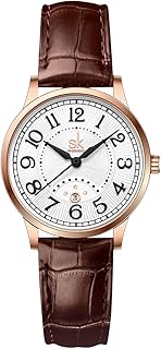 SHENGKE SK Classic Business Women Watches with Stainless Steel Band and Genuine Leather Elegant Ladies Calendar Watch