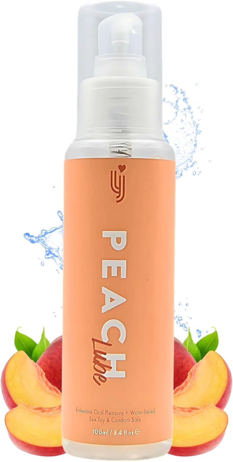 Loving Joy Peach Flavoured Lube 100ml, Edible Lubricant, Lubricants & Licks, Sugar-Free, Paraben-Free, Water-Based, Peach Flavour