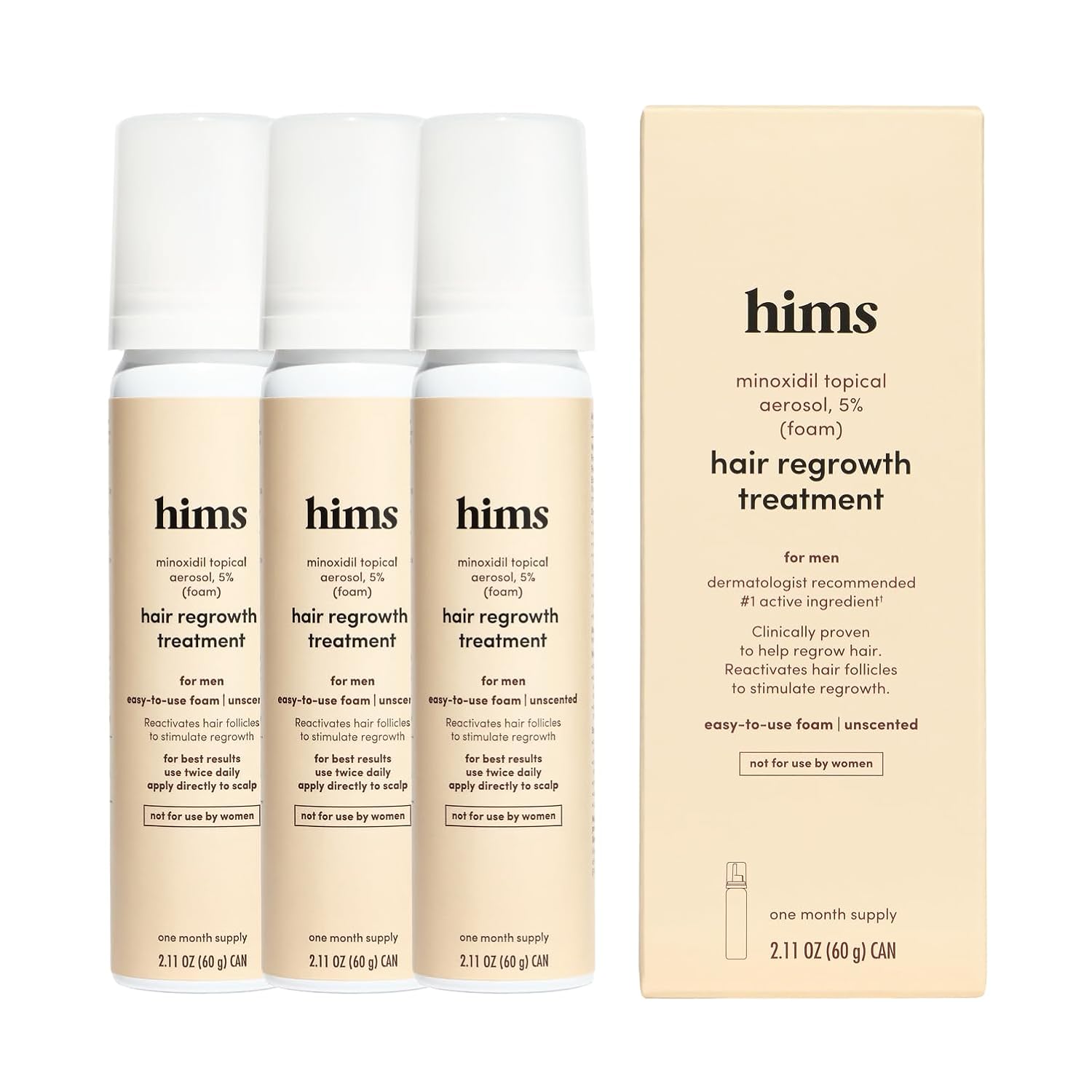 hims Hair Regrowth Treatment, Topical Minoxidil 5% for Men, 3 Pack, 2 fl oz | Extra Strength Topical Minoxidil 5% Solution for Men, Reduce Hair Loss in 3-6 Months