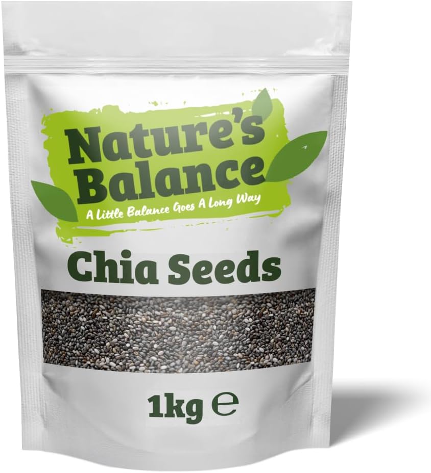 Nature's Balance Chia Seeds 1kg | Raw Black Chia Seeds | Source of Omega 3 & Fibre