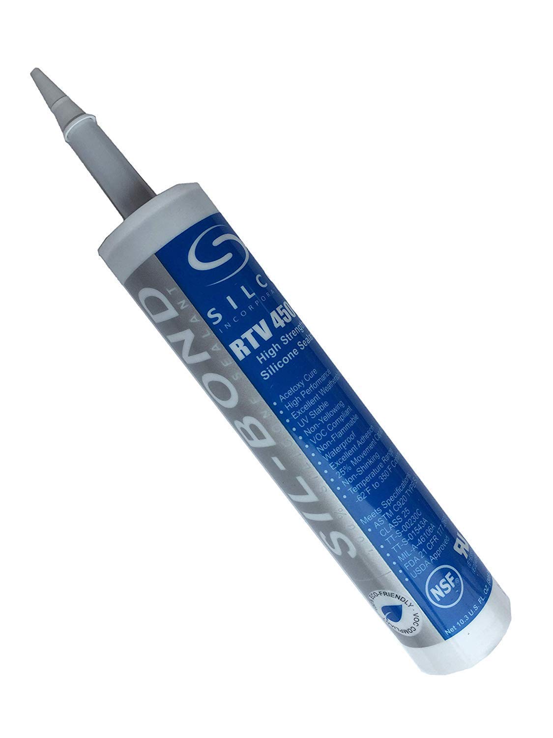 Food Grade NSF FDA RTV Silicone Sealant Adhesive Clear 10.3oz Pack of 2 Product Codes 4500103CLR Sil-Bond