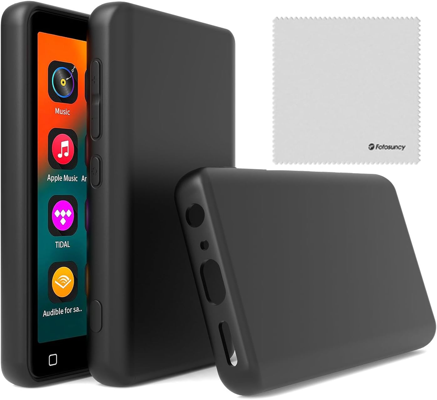 Case for innioasis G1 G3 Mp3 Player 4.0 inch,Fotosuncy Slim Fit Soft TPU Matte Case with Cleaning Cloth Black