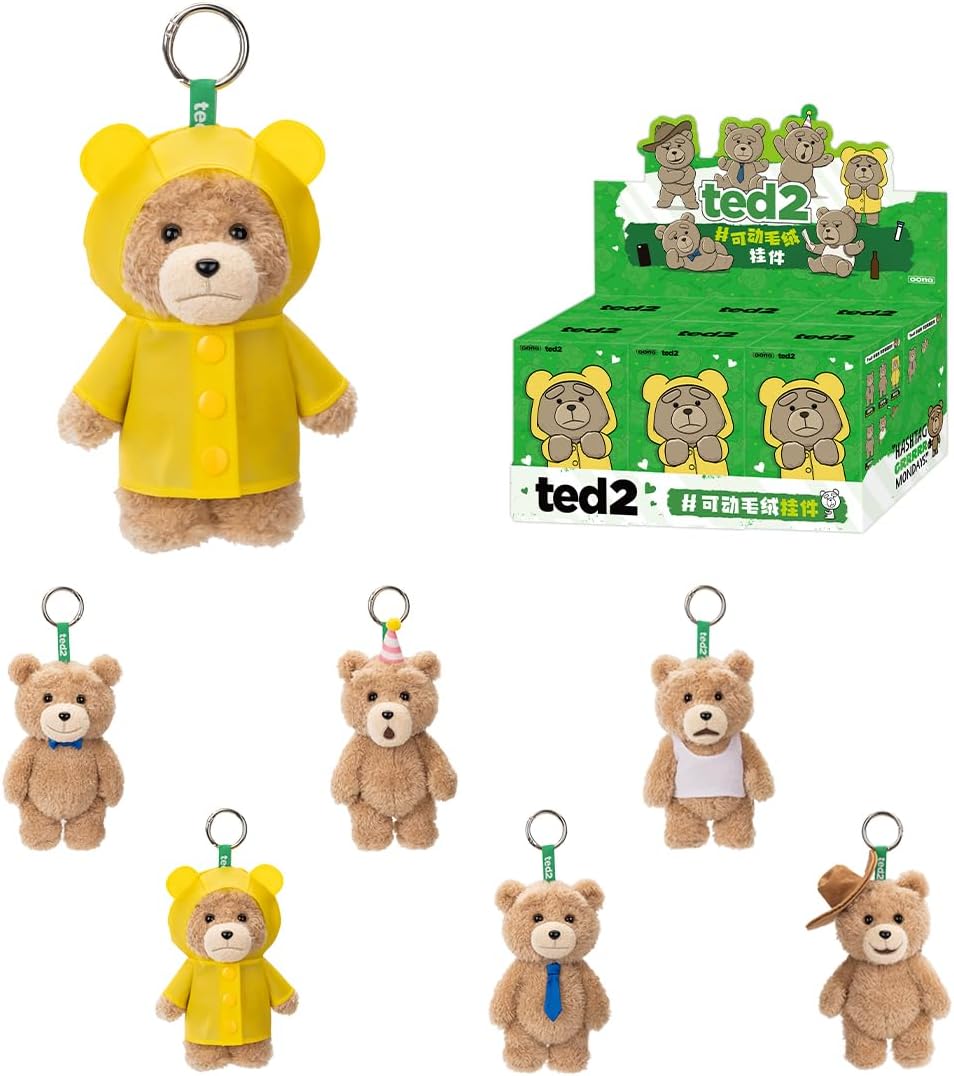 POP MART Ted2 Teddy Bear Action Plush Pendant Whole Set 2.5 inches Articulated Character Premium Design Gifts for Women Fan-Favorite Chic Art Toy Action Figure