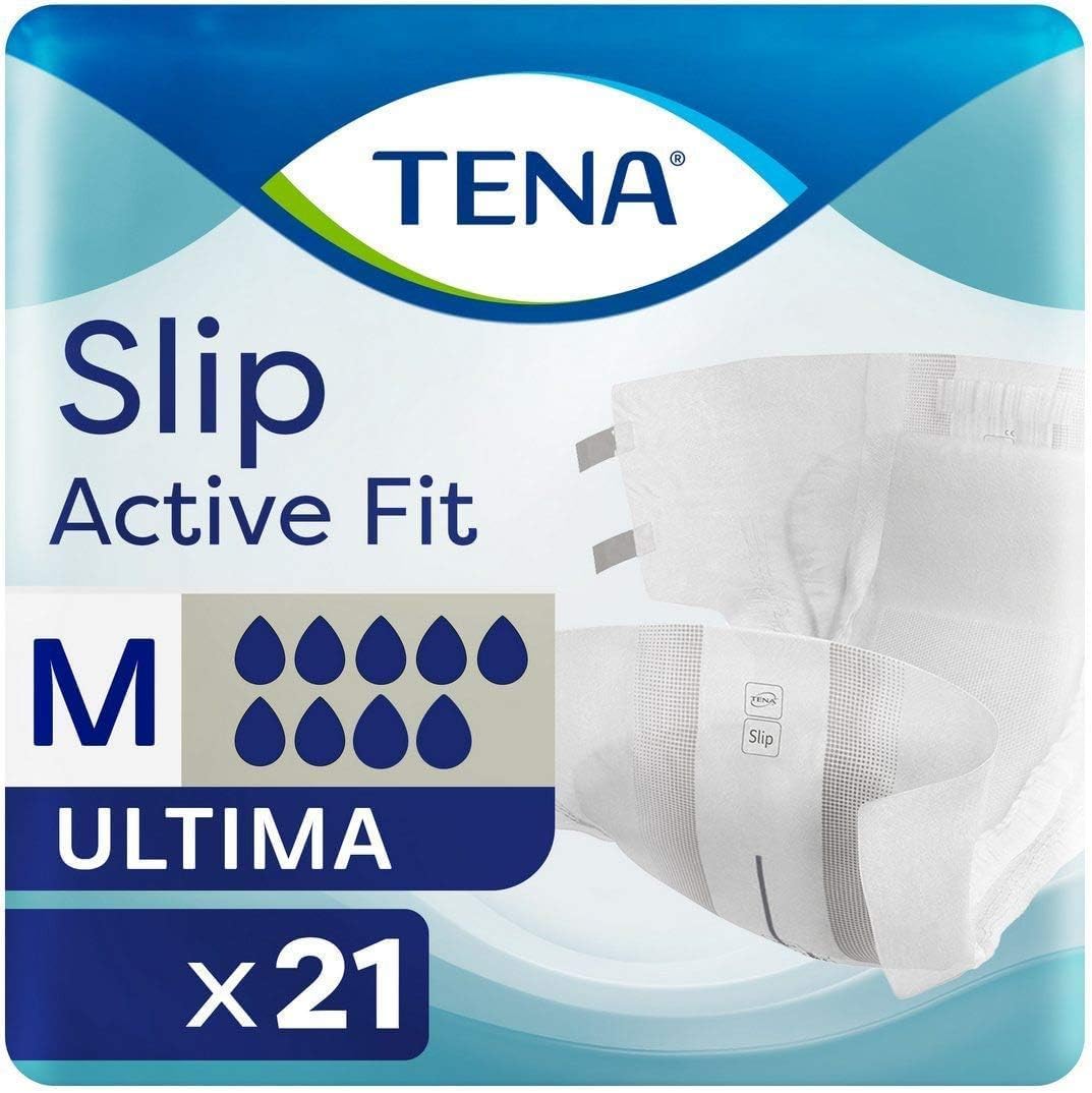 Tena Slip Active Fit Ultima All in One Slips - Medium - Case Saver - 3 Packs of 21