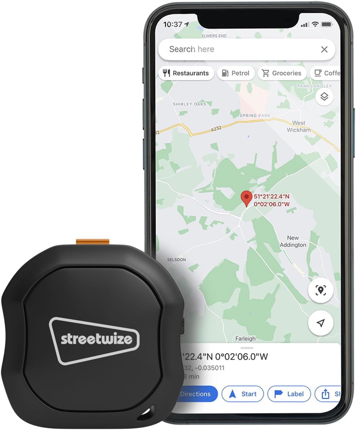 Streetwize – Rechargeable Anti-Theft Vehicle Tracking GPS, Portable Slim Easy Hidden - App Operated, Realtime GPS Tracker Live Updates GEO Fencing Easy to USE (SWTRACK1)