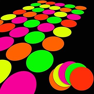 WILLBOND 25 Sheets Neon Papers, Glow Party Decoration Supplies DIY Dance Floor Moves Games Classic Twister Uv Reactive Multi-colored Card Stock for Black Light Neon Birthday Party Wedding, Fluorescent
