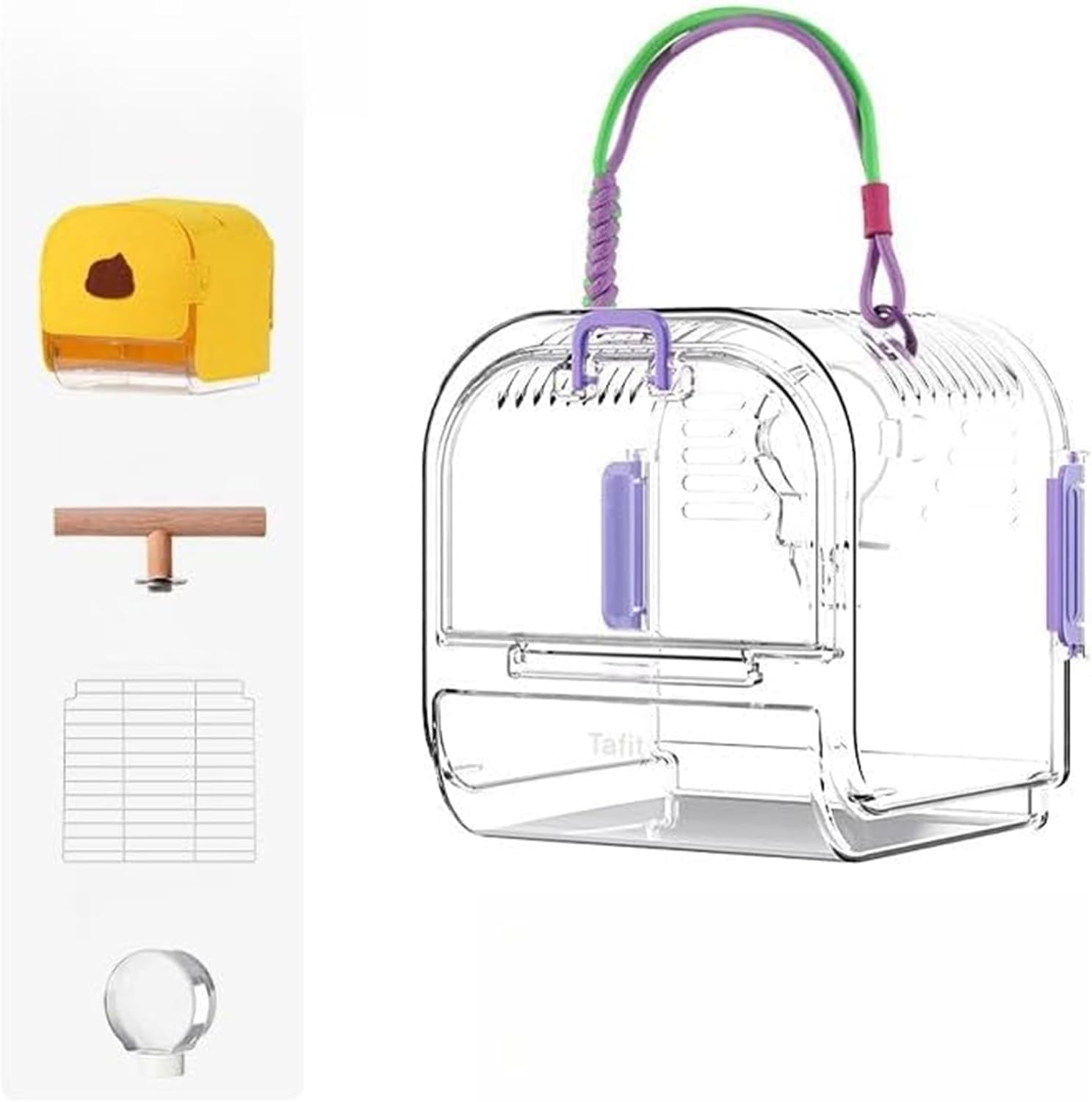 YIHANGG Portable Plastic Bird Cages Lightweight Waterproof Ventilated Travel Bird Cage for Pets, Perfect for Small Birds and Budgies Vet Visit Outdoor Shopping/Travel(Purple)