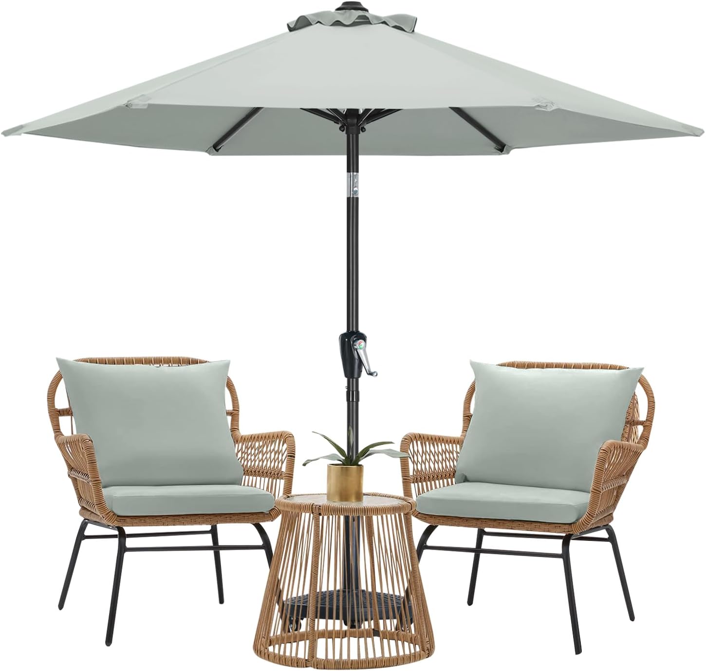 MasterCanopy Patio Umbrella for Outdoor Market Table (2.3M,Light Grey)