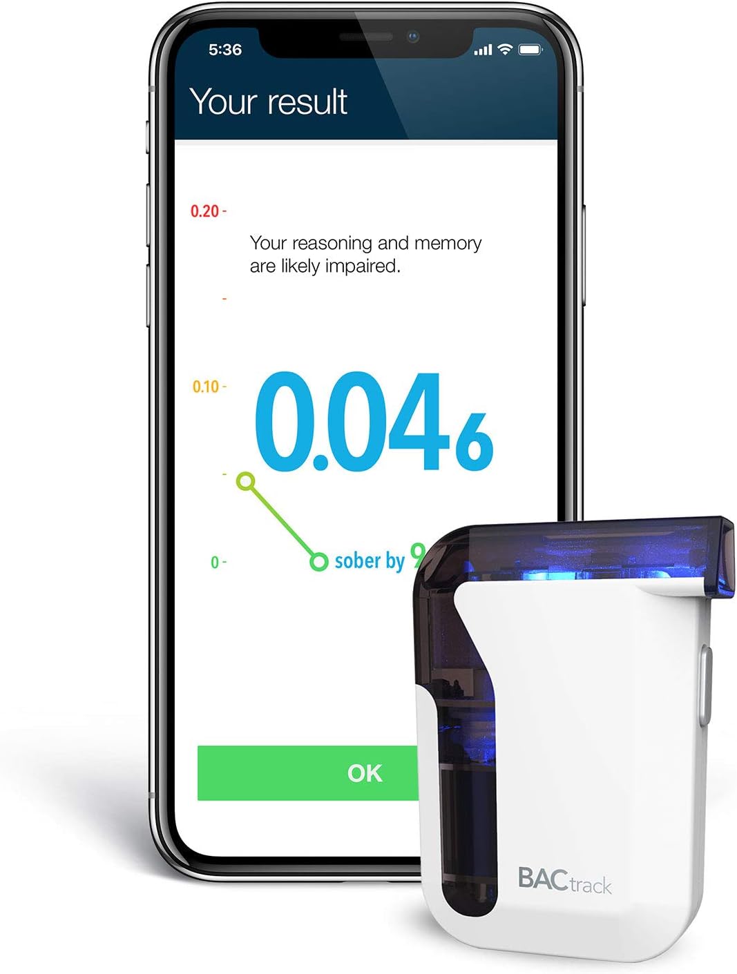 BACtrack Mobile Smartphone Breathalyzer | Professional-Grade Accuracy | Wireless Smartphone Connectivity | Compatible w/ Apple iPhone, Google & Samsung Android Devices | Apple HealthKit Integration