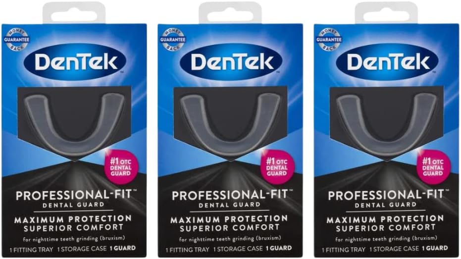 DenTek Professional-Fit Dental Guard for Nighttime Teeth Grinding, 1 Count, (Pack of 3)