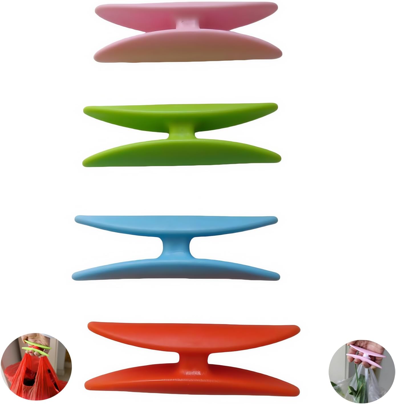 4 Pack Grocery Bag Carrier Handle - Soft Grip, Hands-Free Convenience for Plastic, Shopping Bags & Grocery Bags, Heavy Duty Grocery Bag Holder