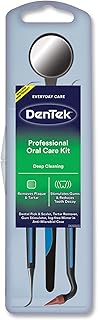 DenTek Professional Oral Care Kit, Advanced Clean- Portable, Multiple Tips, Dental Pick, Scaler, Stimulator, and Dental Mirror, White