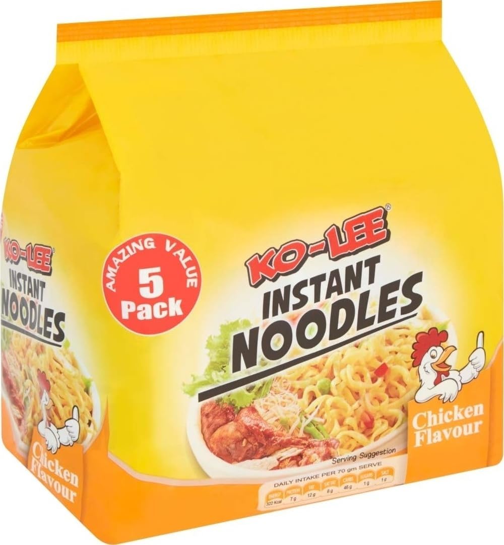 Ko - Lee Instant Noodles Chicken Flavour 5 Pack 350g, White