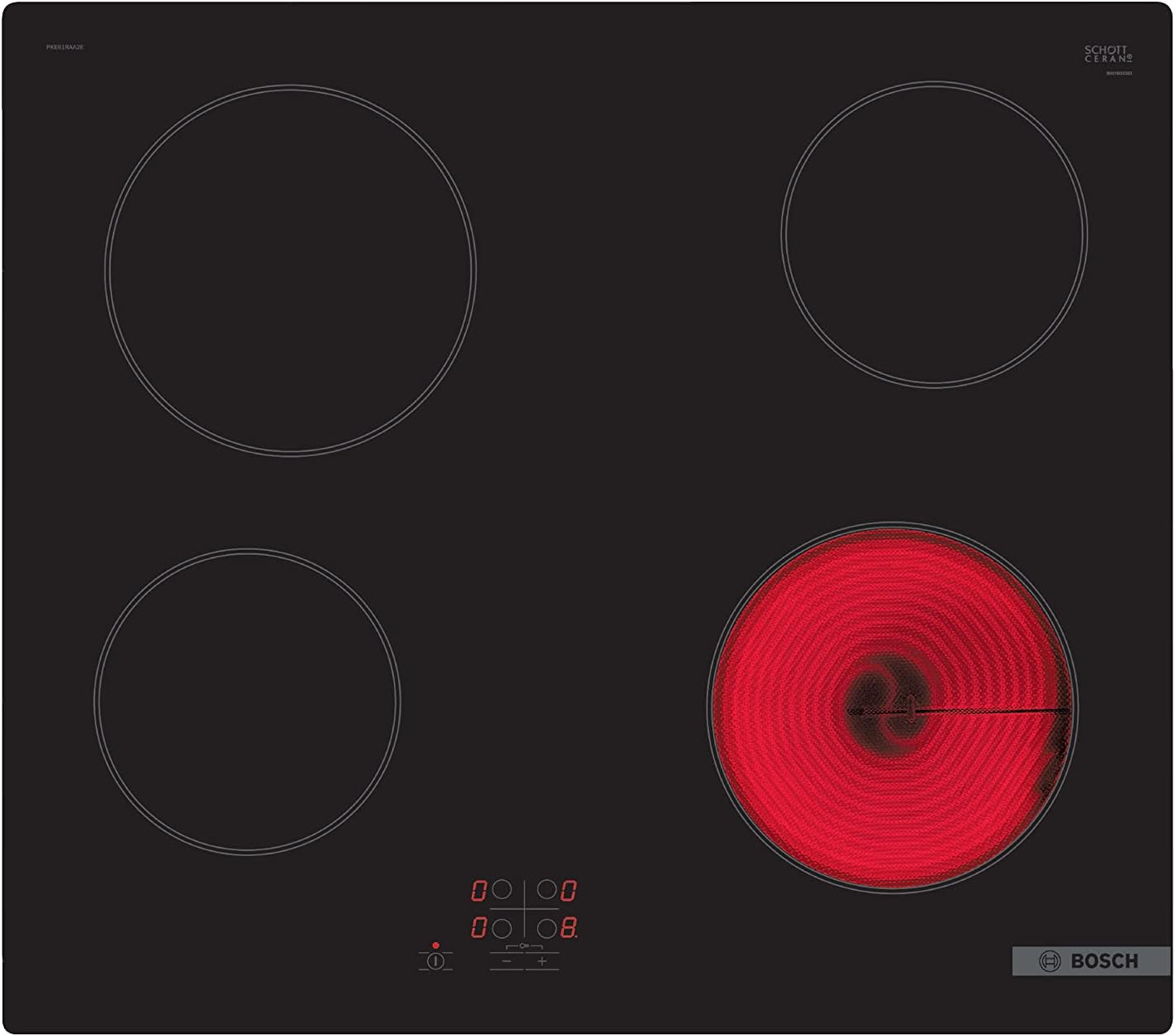 Bosch Home & Kitchen Appliances Bosch PKE61RAA8B Electric hob, 60 cm, Black, Serie 2, Built in